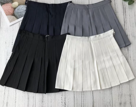 少女学院高腰西装面料裙裤a字防走光百褶裙网...