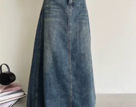 拖延症 / 复古时髦水洗百搭设计感小众高腰...