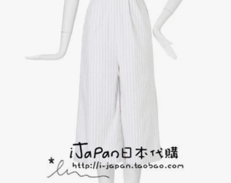 MURUA白色条纹吊带裤连体裤日系 当年的...