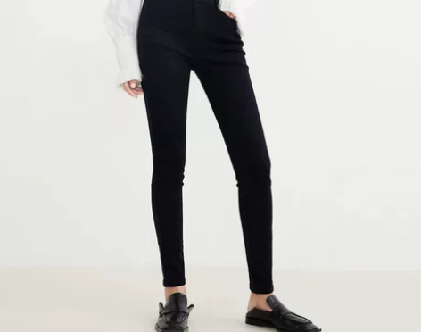 edition 高腰显瘦弹力紧身九分小脚裤...