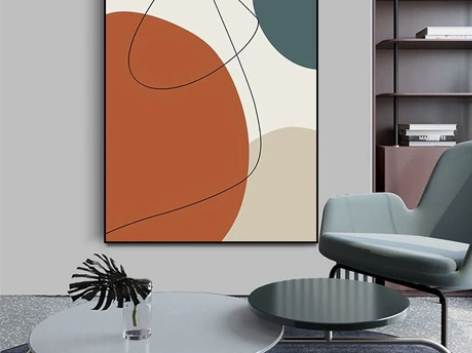 莫兰迪色系装饰画客厅沙发背景墙挂画极简风格...