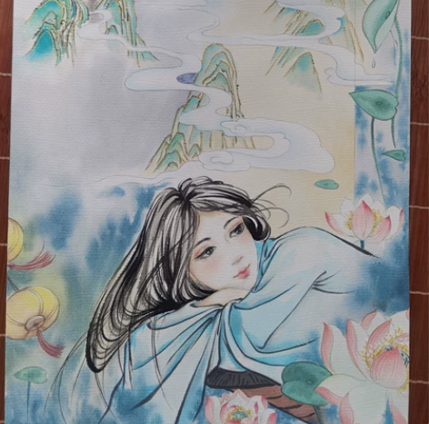 手绘人物实物图包邮 装饰画 大小：A3 ....