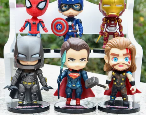 漫威复仇者联盟3手办摆件Q版英雄美国队长雷...