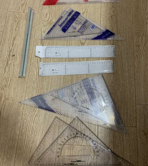 得力绘图尺 三角板 漫画尺格尺 本人上学建...