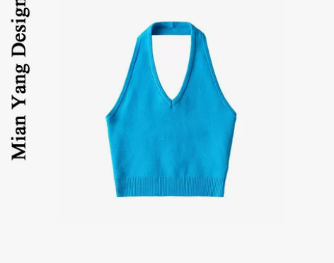 挂脖吊带背心女外穿夏设计感小众美背辣妹无袖...