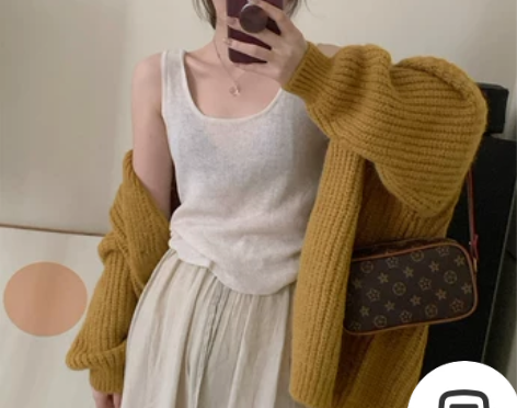 纯色细羊毛U领背心2022秋季新款韩版百搭...