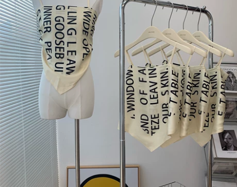 罗马假日拜占庭字母抹胸丝巾背心女度假不规则...