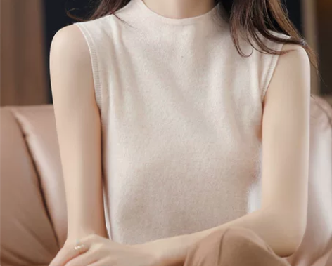 针织吊带背心女士秋冬复古洋气无袖上衣宽松显...