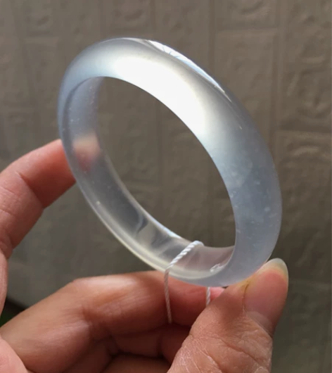 全新53mm巴西极品蓝白底冰飘扁条 高冰种...