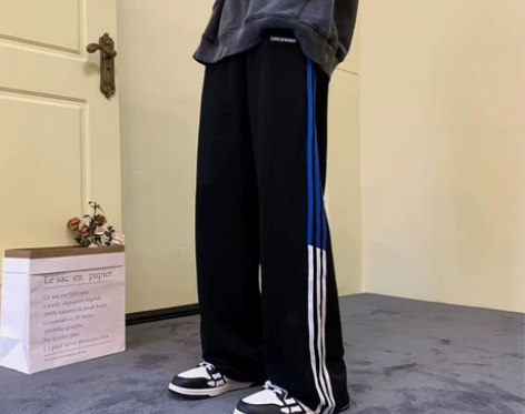 条纹潮秋季运动裤休闲裤直筒时尚潮牌潮流长裤...