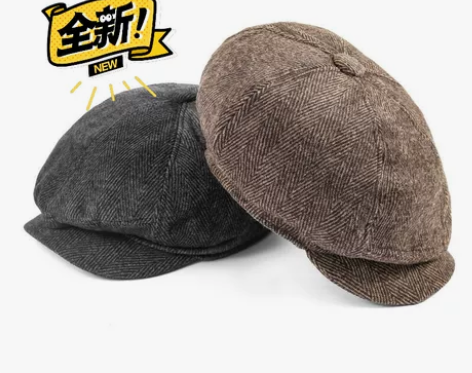 男帽子文艺八角帽女韩版潮鸭舌帽画家贝雷帽秋...