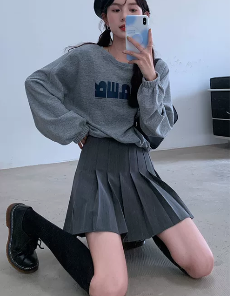 百褶裙女2022春夏季高腰a字显瘦短裙学院...