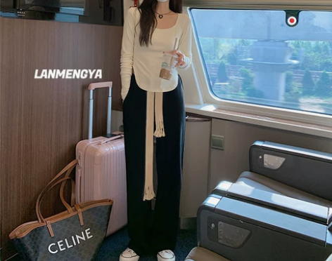 【焕新价】抽绳运动裤女春秋冬加绒高腰宽松直...