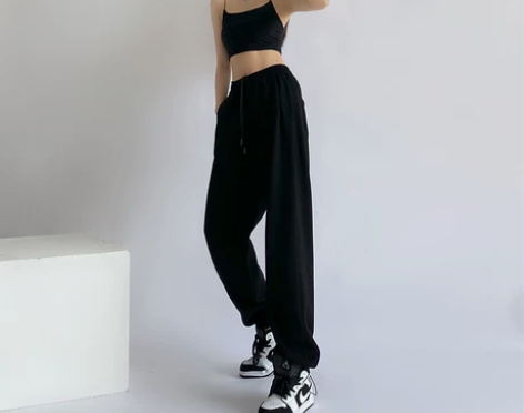 【上新价】白灰色运动裤女春秋冬季2022宽...