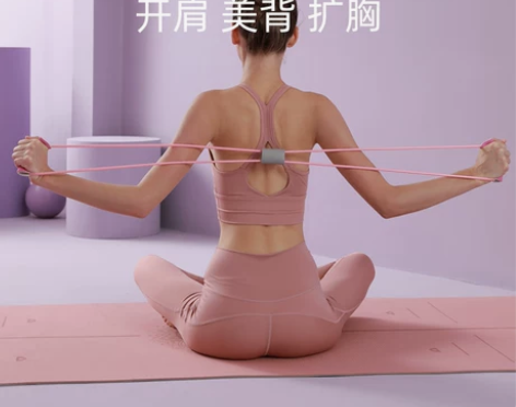 8字拉力器女开背练肩神器瑜伽弹力带男家用健...