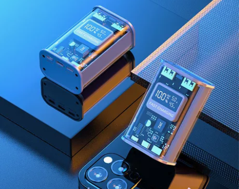 透明超级快充充电宝批发机甲朋克 便携迷你超...