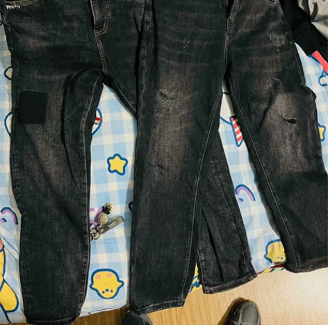 全新牛仔裤修身显瘦100新！可穿140/1...