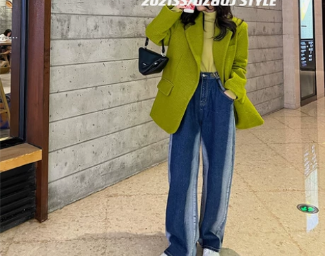 【摩登超模】时尚渐变气质直筒高腰阔腿显瘦 ...