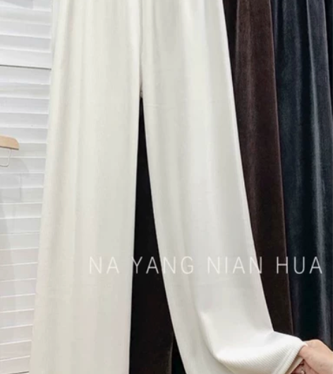 加绒灯芯绒杏色阔腿裤，L码，一条过冬 感兴...