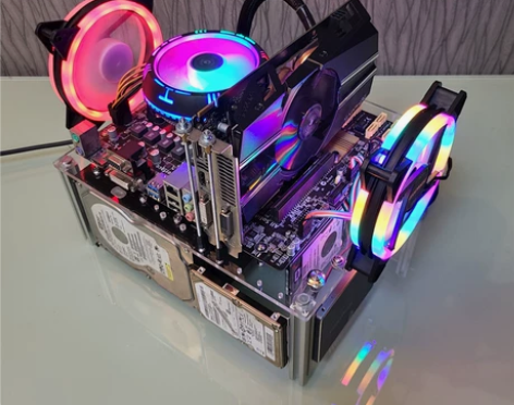 亚克力DIY机箱电源下置，开放式机箱，主板...