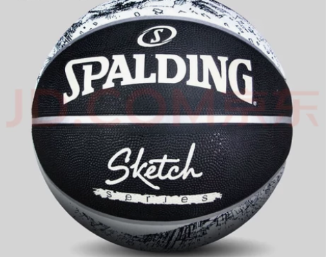 斯伯丁素描篮球 斯伯丁素描篮球，黑白色大小...