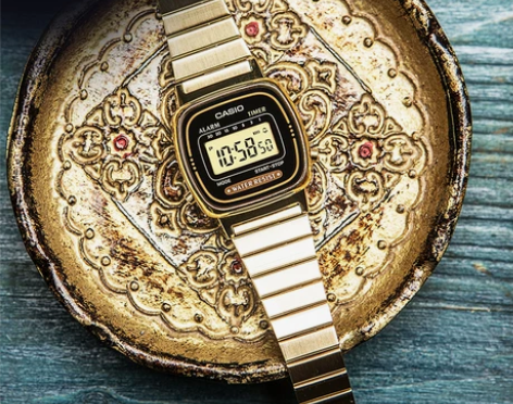 casio旗舰店复古潮流小金表男女石英手表...