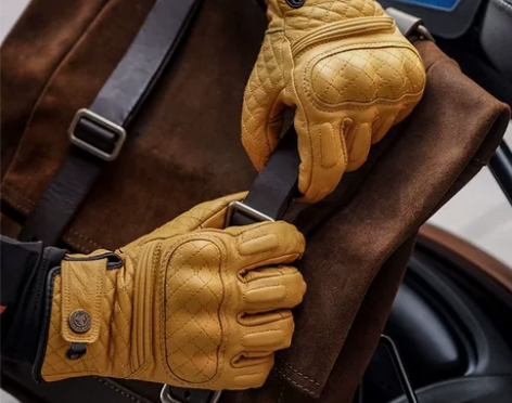 佰丈利硬核骑士摩托车复古手套男女防摔秋冬真...