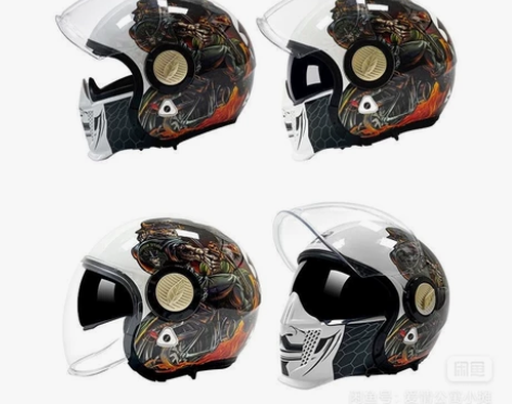 奇克骑克复古头盔多功能组合盔男女摩托车半盔...