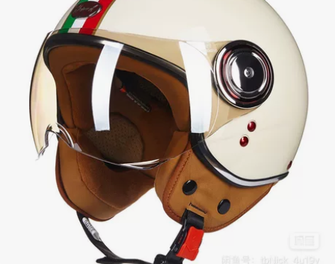 BEON摩托车头盔男女士冬季保暖复古半覆式...