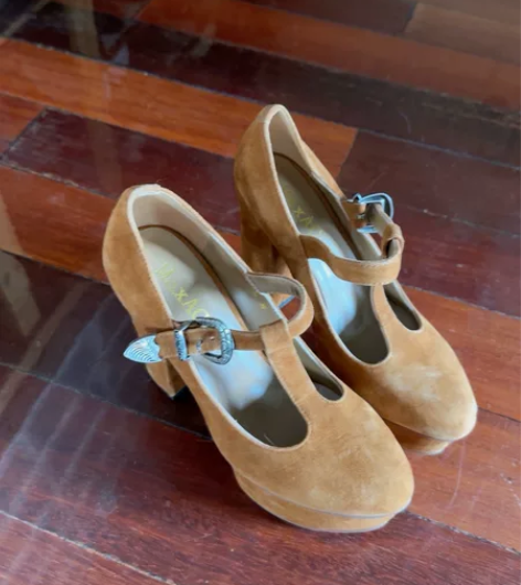 MaxAC/美呈无折 羊皮复古玛丽珍防水台...