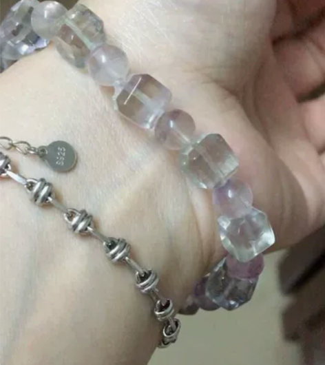 水晶出坑，萤石方糖，零佩戴，仙女色，图片原...