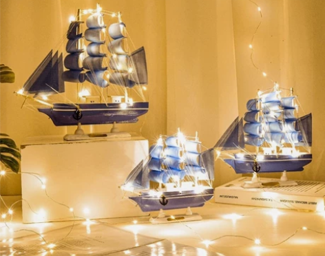 帆船模型高级摆件木质工艺船一帆风顺男毕业生...