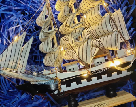 帆船模型摆件带灯木质工艺船一帆风顺男毕业生...