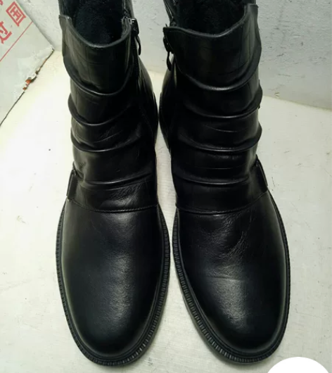 二手闲置品牌鞋骆驼男士真皮高帮休闲皮鞋42...