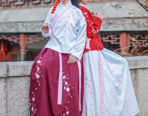 如梦霓裳桃夭春汉服女装齐腰襦裙绣花交领衫裙...