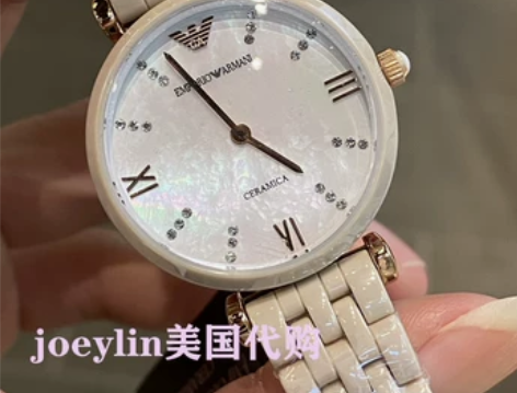 美国代购 阿玛尼陶瓷商务休闲手表女 AR1...