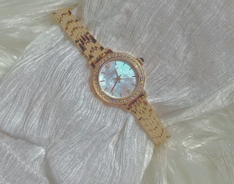 手表白贝母表盘简约精致气质满天星女表lol...