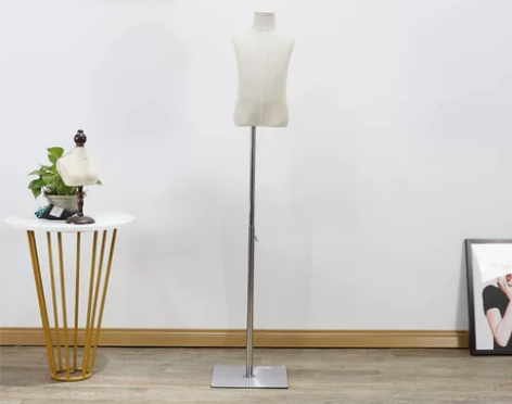 儿童模特道具女半身银色服装店童装模特小孩橱...