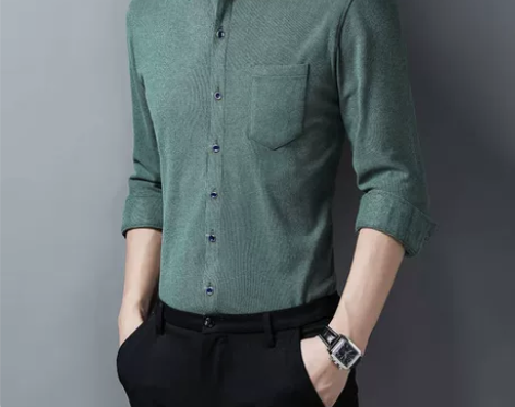 秋冬新款清仓处理鄂尔多斯羊绒衬衫男士纯色商...