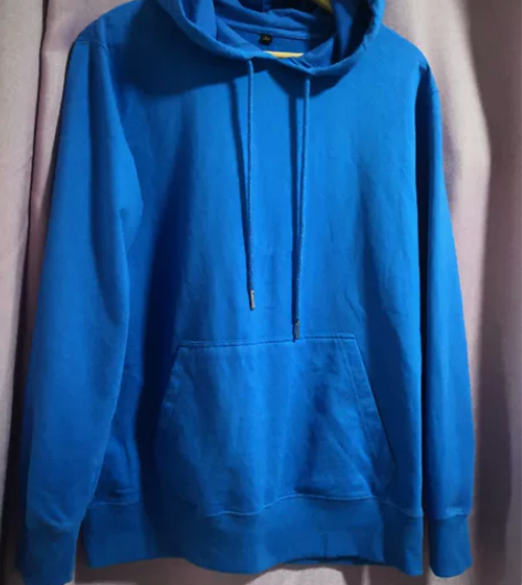 【清衣柜】日系纯色蓝连帽薄款不加绒卫衣男情...