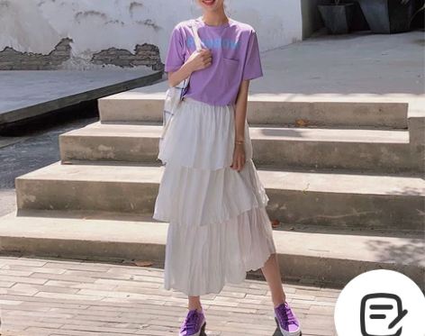 满满夏2018新款白色蛋糕裙女高腰时尚半身...