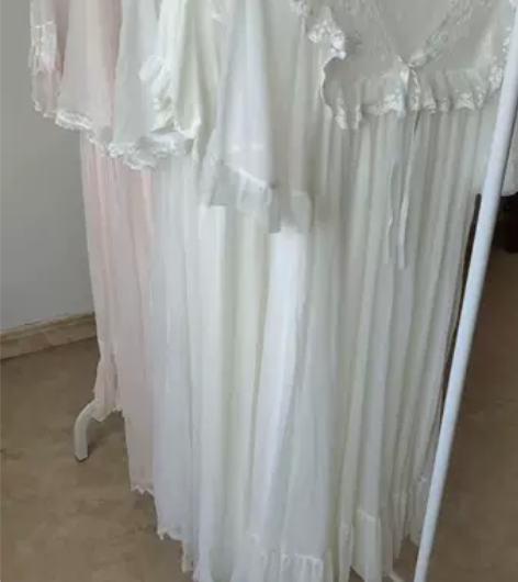 断码宫廷风仙女短袖网纱莫代尔睡裙性感公主风...