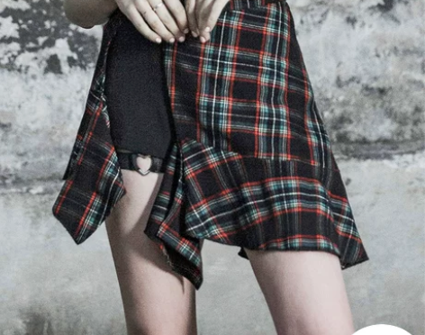 PUNKRAVE原创流行女装新款假两件半身...