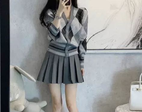 2021年港风复古时尚chic套装网红炸街...