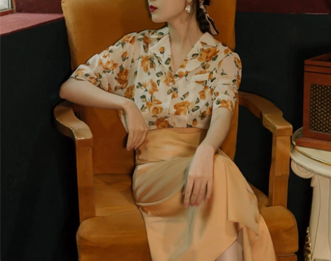 港味套装女复古chic夏装时尚气质炸街两件...