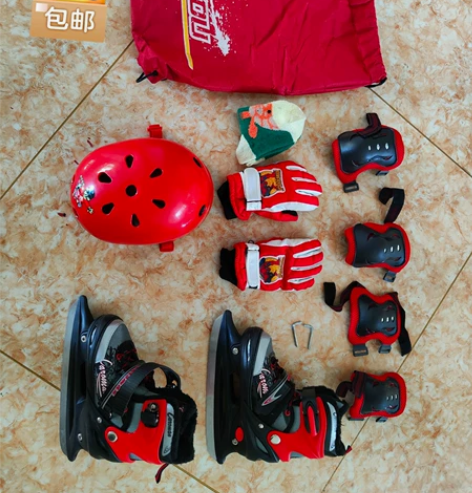 儿童旱冰鞋全套，全新，几乎没用，35-38...