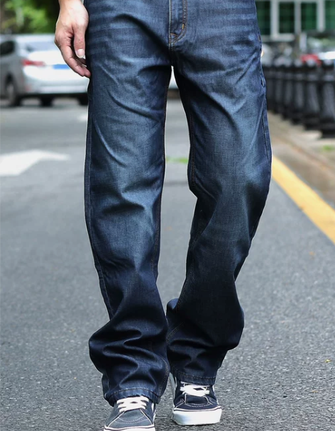 牛仔裤 牛仔长裤直筒宽松大码裤子男青年夏季...