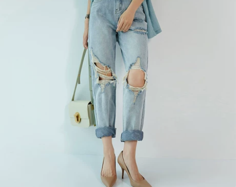 美洋MEIYANG【现货】破冰牛仔裤 破洞...