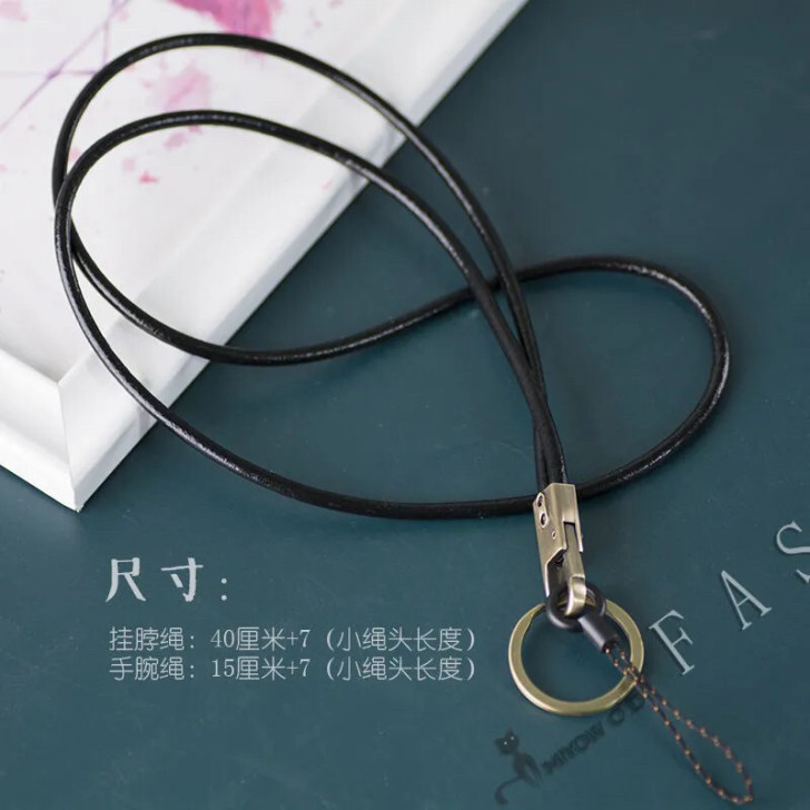 牛皮手机挂绳真皮挂脖短手腕绳挂饰工厂牌证件...