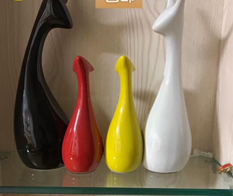 【特价出】陶瓷摆件套装酒柜装饰品北欧工艺品...